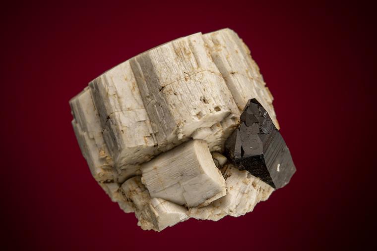 QUARTZ var. Smoky on MICROCLINE