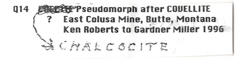TENNANTITE, CHALCOCITE and SPHALERITE after COVELLITE