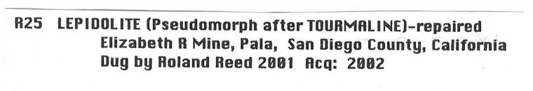 LEPIDOLITE after ELBAITE