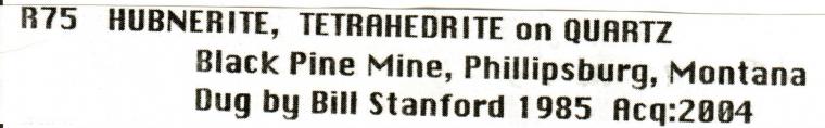 HÜBNERITE with TETRAHEDRITE and QUARTZ