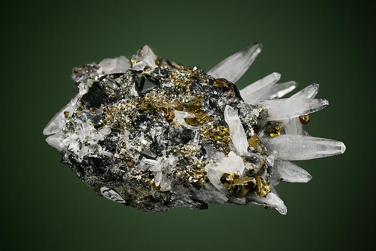 QUARTZ on CHALCOPYRITE, PYRITE and SPHALERITE