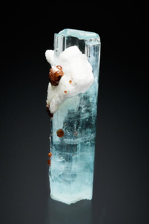BERYL var. Aquamarine with SPESSARTINE