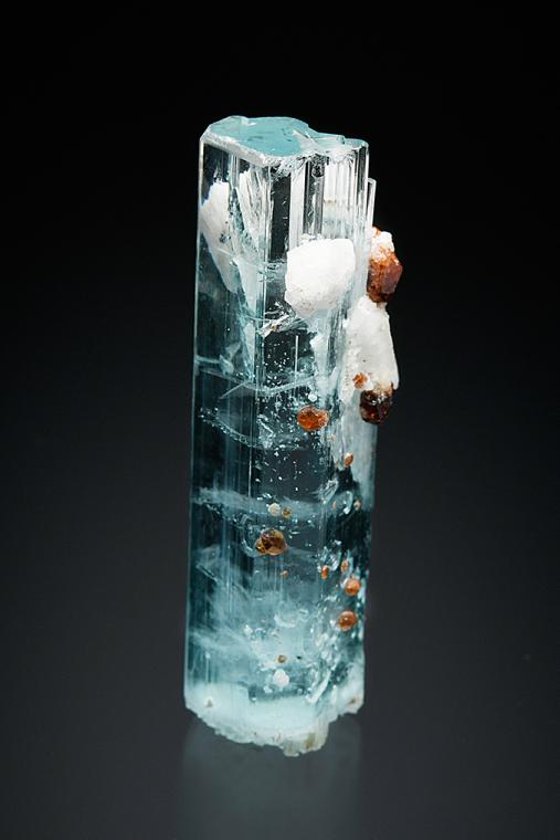 BERYL var. Aquamarine with SPESSARTINE
