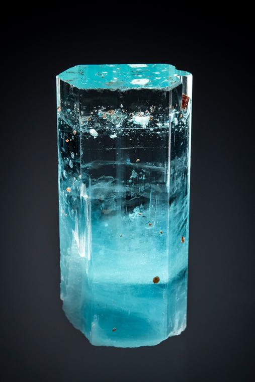 BERYL var. Aquamarine with SPESSARTINE