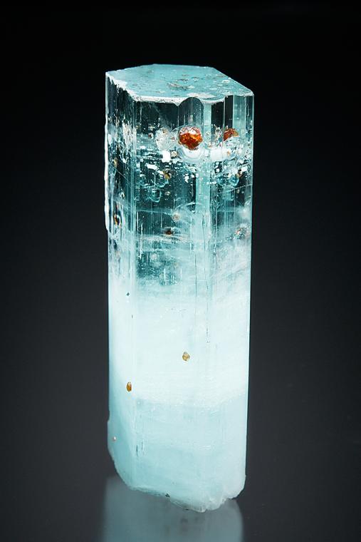 BERYL var. Aquamarine with SPESSARTINE