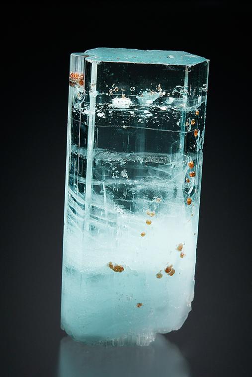 BERYL var. Aquamarine with SPESSARTINE