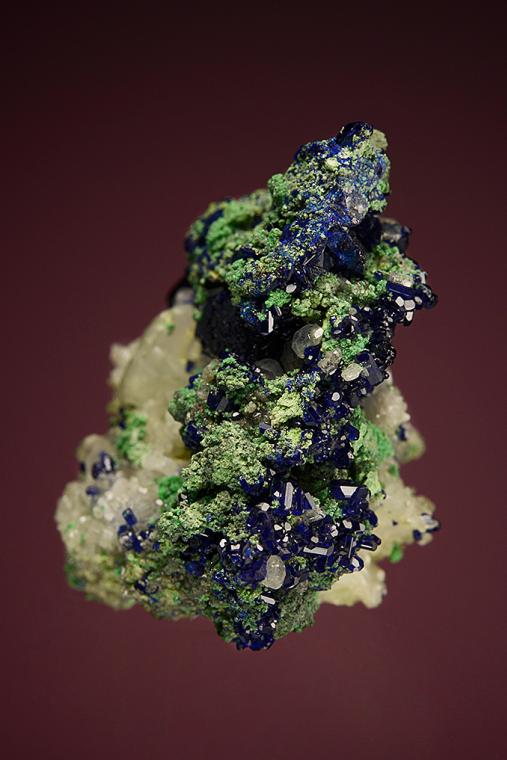ARSENTSUMEBITE on AZURITE with CERUSSITE
