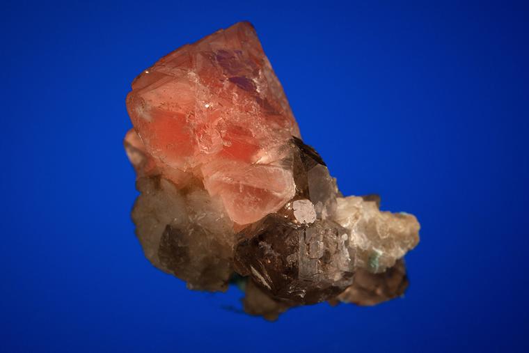 FLUORITE on QUARTZ var. Smoky