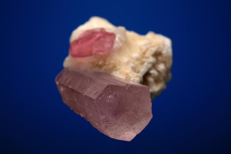 BERYL var. Morganite with ELBAITE (repaired)