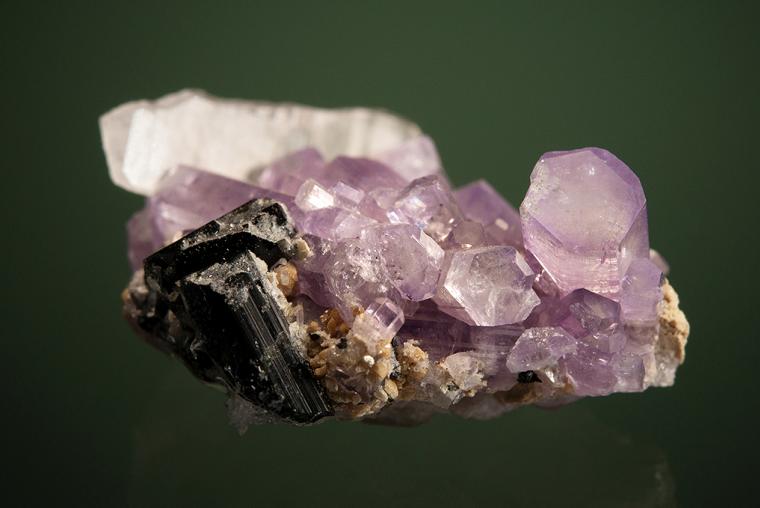 FLUORAPATITE with QUARTZ and ELBAITE