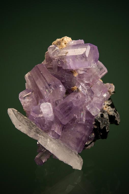 FLUORAPATITE with QUARTZ and ELBAITE