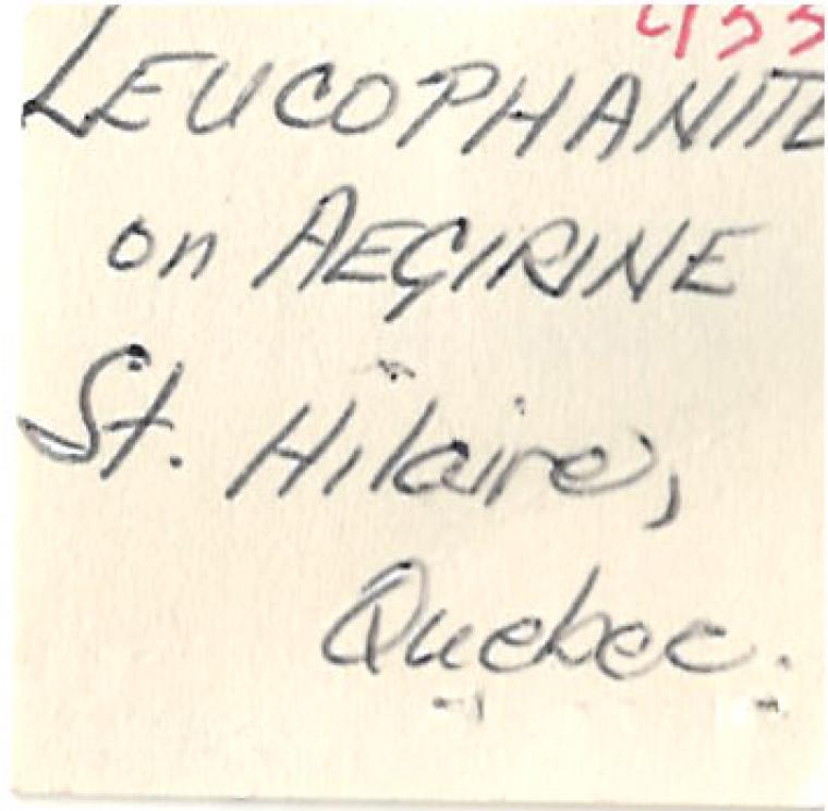 LEUCOPHANITE on AEGIRINE