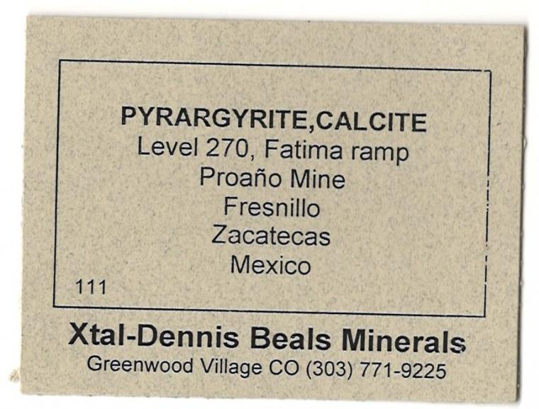 PYRARGYRITE on CALCITE