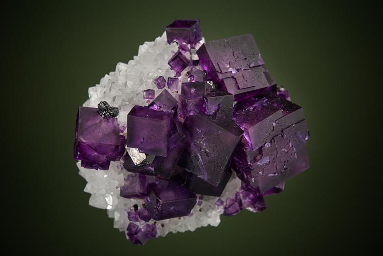 FLUORITE with SPHALERITE on QUARTZ