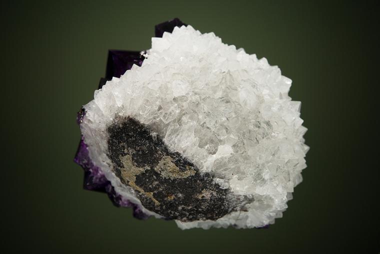 FLUORITE with SPHALERITE on QUARTZ
