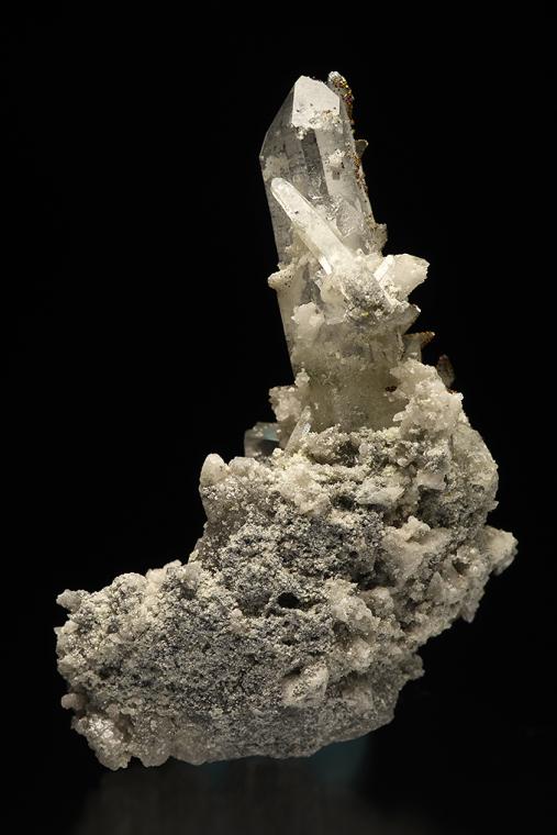 QUARTZ with CHALCOPYRITE, CALCITE and DOLOMITE