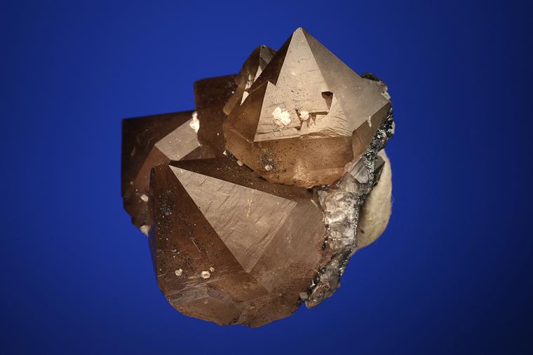 QUARTZ var. Smoky on HEMATITE