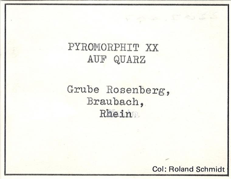 PYROMORPHITE on QUARTZ