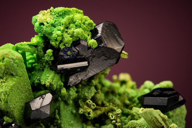 AZURITE and MALACHITE after AZURITE with BAYLDONITE coating MIMETITE