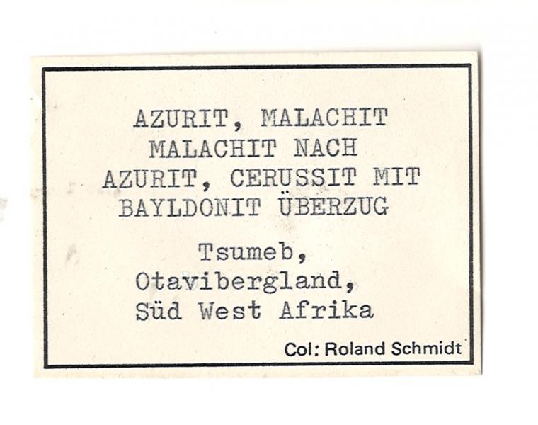 AZURITE and MALACHITE after AZURITE with BAYLDONITE coating MIMETITE