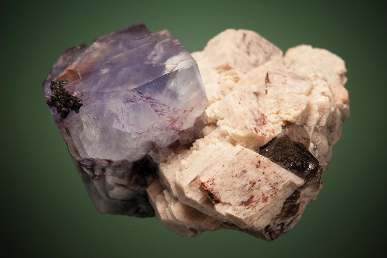 FLUORITE on MICROCLINE