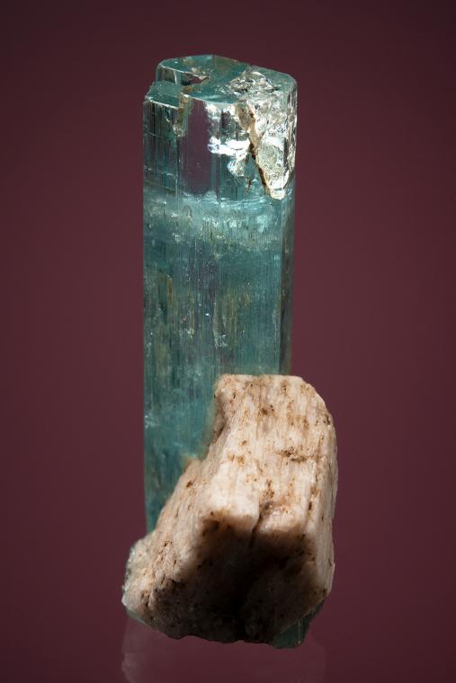 BERYL var. Aquamarine with MICROCLINE