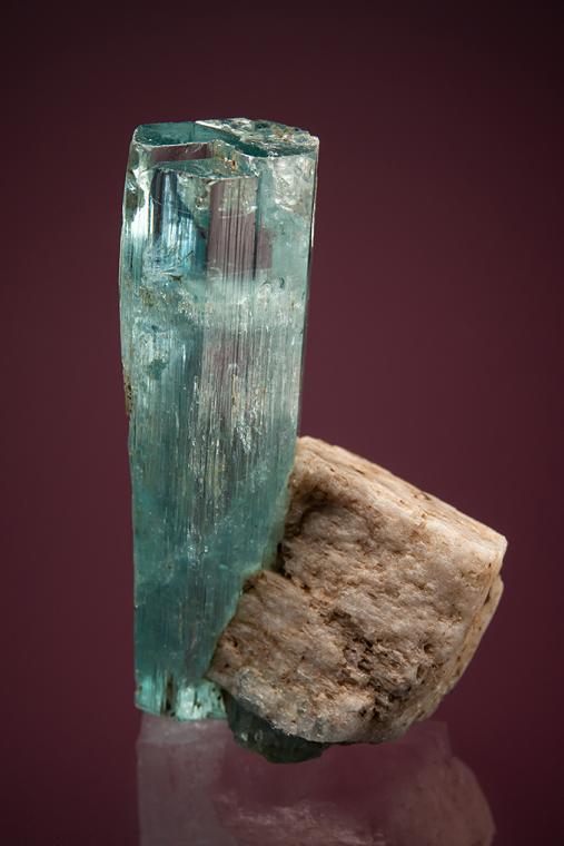 BERYL var. Aquamarine with MICROCLINE