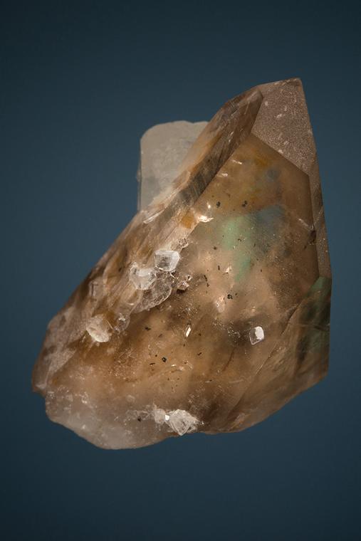 PHENAKITE on QUARTZ var. Smoky