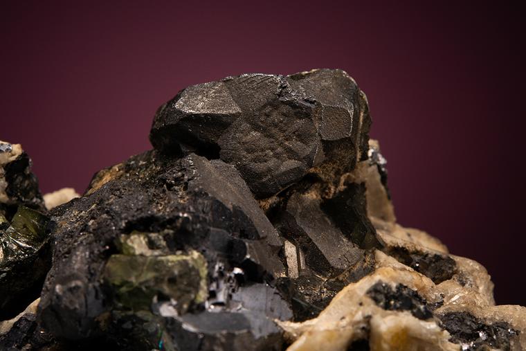 SPHALERITE with GALENA on BARITE (repaired)