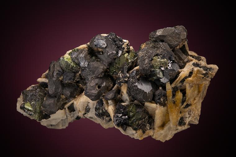 SPHALERITE with GALENA on BARITE (repaired)