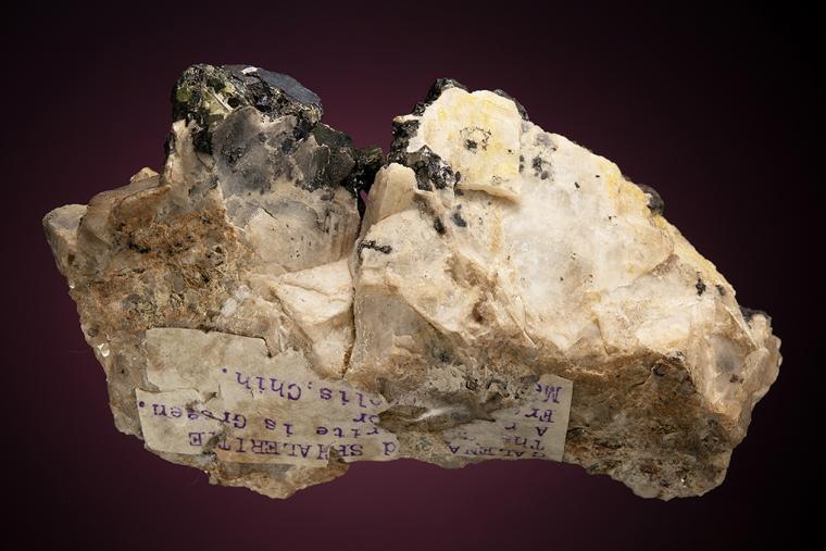 SPHALERITE with GALENA on BARITE (repaired)