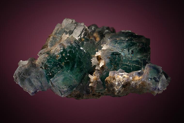 FLUORITE with CALCITE and QUARTZ