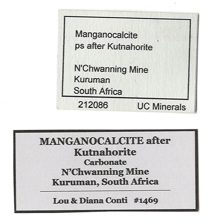 CALCITE var. manganoan after KUTNAHORITE