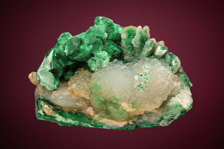 MALACHITE after AZURITE after QUARTZ