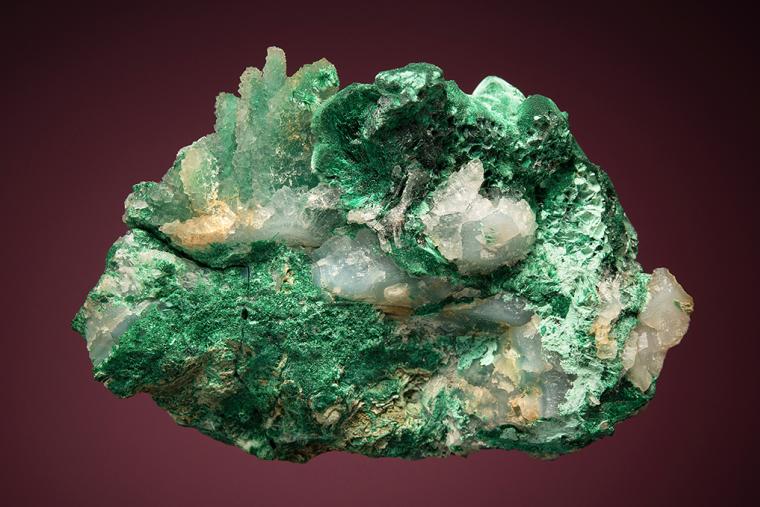 MALACHITE after AZURITE after QUARTZ
